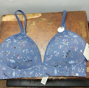 Lucky Brand Blue Floral super soft no wire Size 38C New with tags
